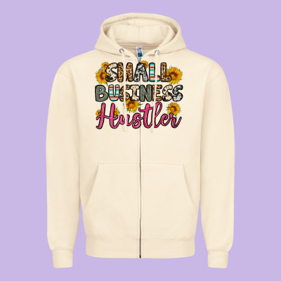 Small Business Hustler Zipper Hoodie Designed By Oliviacreatesart