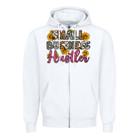 White small business hustler Zipper Hoodie - OliviaCreatesArt