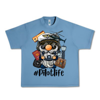 Pebble Blue pilot life gnome Urban Heavy Tee - BarkalooDesign