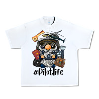 White pilot life gnome Urban Heavy Tee - BarkalooDesign