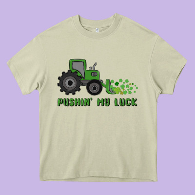Pushin' My Luck Heavy Core Tee Designed By Maliassmallbusiness