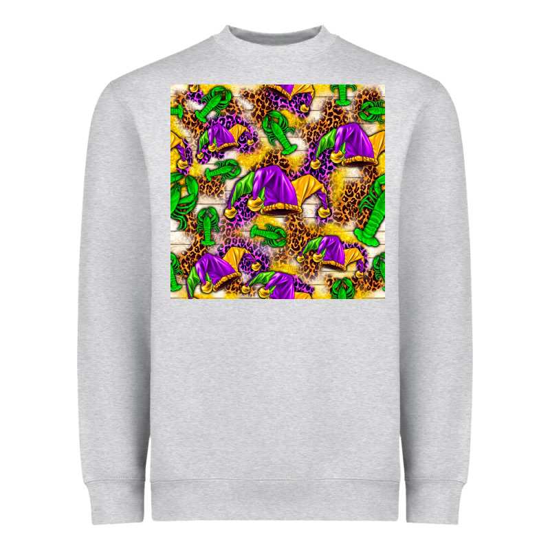 Mardi Gras Jester Had And Crawfish With Leopard Pa Heavyweight Sweatshirt by HowdyJamesFarm | Teevron