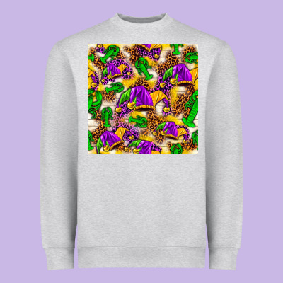 Mardi Gras Jester Had And Crawfish With Leopard Pa Heavyweight Sweatshirt Designed By Howdyjamesfarm