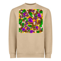 Mushroom Mardi Gras jester had and crawfish with leopard pa Heavyweight Sweatshirt - HowdyJamesFarm