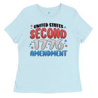 Baby Blue united states second 1776 amendment Ladies Tee - MaliasSmallBusiness