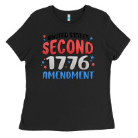 Black united states second 1776 amendment Ladies Tee - MaliasSmallBusiness