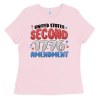 Bubblegum Pink united states second 1776 amendment Ladies Tee - MaliasSmallBusiness