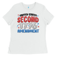 White united states second 1776 amendment Ladies Tee - MaliasSmallBusiness