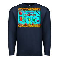 Navy Battery Life Of A Teacher Tumbler Premium Sweatshirt - BundleAndBundleShop