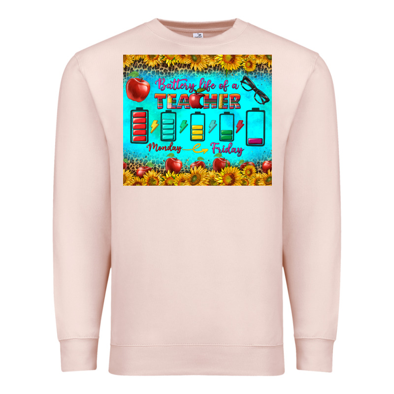 Battery Life Of A Teacher Tumbler Premium Sweatshirt by BundleAndBundleShop | Teevron