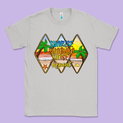 Sunrise Sunburn Sunset Repeat Classic Tee Designed By Jahusdesignshop