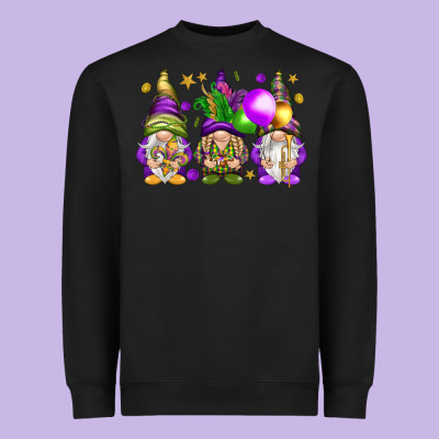 Mardi Gras Gnomies With Elements Heavyweight Sweatshirt Designed By Howdyjamesfarm