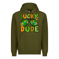 Army Green St. Patrick's Lucky dude Premium Hoodie - OliviaCreatesArt