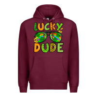 Burgundy St. Patrick's Lucky dude Premium Hoodie - OliviaCreatesArt