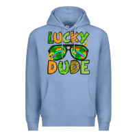 Colony Blue St. Patrick's Lucky dude Premium Hoodie - OliviaCreatesArt