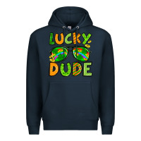 Navy St. Patrick's Lucky dude Premium Hoodie - OliviaCreatesArt