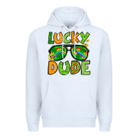 White St. Patrick's Lucky dude Premium Hoodie - OliviaCreatesArt