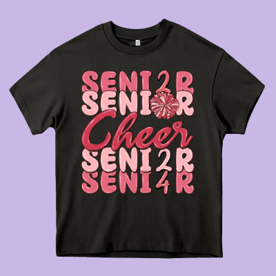 Senior Cheer 2024 Heavy Core Tee Designed By Maliassmallbusiness