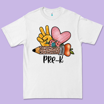 Peace Love Pre K Premium Tee Designed By Jahusdesignshop