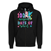 Black hundred magical days of school unicorn Zipper Hoodie - OliviaCreatesArt