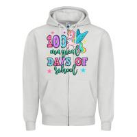 Dove Grey hundred magical days of school unicorn Zipper Hoodie - OliviaCreatesArt