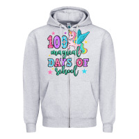Heather Grey hundred magical days of school unicorn Zipper Hoodie - OliviaCreatesArt