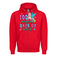 Red hundred magical days of school unicorn Zipper Hoodie - OliviaCreatesArt