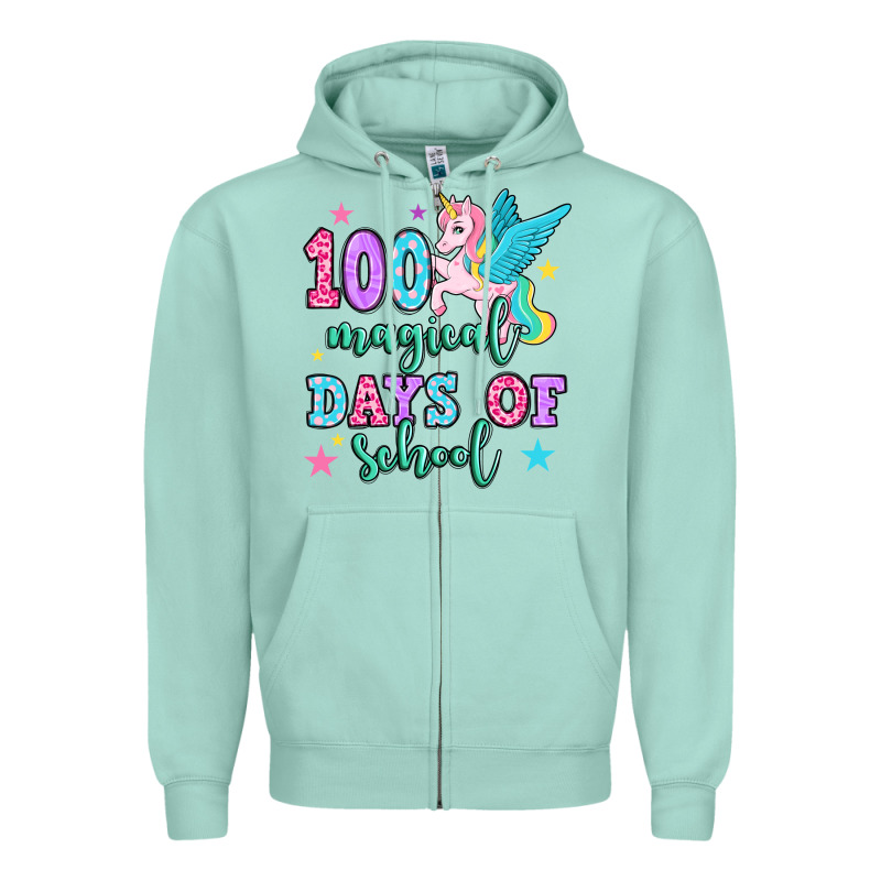 Hundred Magical Days Of School Unicorn Zipper Hoodie by OliviaCreatesArt | Teevron