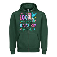 Sports Green hundred magical days of school unicorn Zipper Hoodie - OliviaCreatesArt