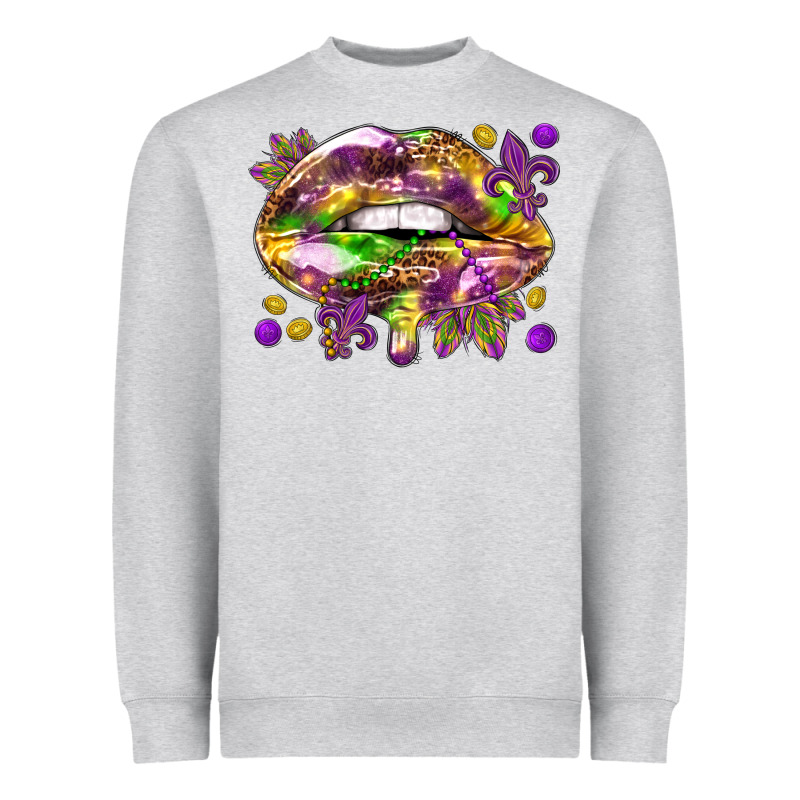 Mardi Gras Lips Heavyweight Sweatshirt by HowdyJamesFarm | Teevron