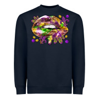 Navy Mardi Gras lips Heavyweight Sweatshirt - HowdyJamesFarm