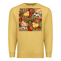 Antique Gold christmas chicken Premium Sweatshirt - FaDigitalArtStudio