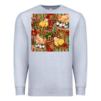 Heather Grey christmas chicken Premium Sweatshirt - FaDigitalArtStudio