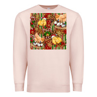Pale Pink christmas chicken Premium Sweatshirt - FaDigitalArtStudio
