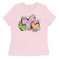 Bubblegum Pink easter hearts Ladies Tee - MaliasSmallBusiness