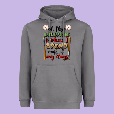 At The Ballpark Is Where I Spend Most My Days Heavyweight Hoodie Designed By Bundleandbundleshop