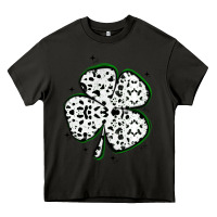Asphalt four leaf clover dalmatian print grunge Heavy Core Tee - MaliasSmallBusiness