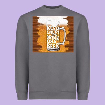Keep Calm And Drink Cold Beer Heavyweight Sweatshirt Designed By Tumblerdesignbyshophia