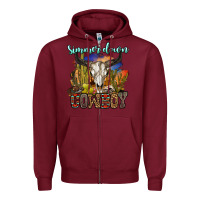 Burgundy simmer down cowboy Zipper Hoodie - OliviaCreatesArt