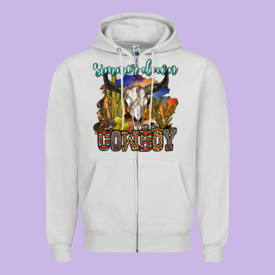 Simmer Down Cowboy Zipper Hoodie Designed By Oliviacreatesart