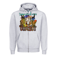 Heather Grey simmer down cowboy Zipper Hoodie - OliviaCreatesArt