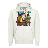 Oatmeal Heather simmer down cowboy Zipper Hoodie - OliviaCreatesArt
