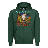 Sports Green simmer down cowboy Zipper Hoodie - OliviaCreatesArt