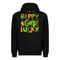 Black St. Patrick's Happy go lucky Premium Hoodie - OliviaCreatesArt