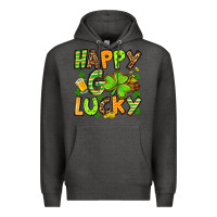 Charcoal Heather St. Patrick's Happy go lucky Premium Hoodie - OliviaCreatesArt