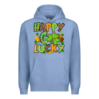 Colony Blue St. Patrick's Happy go lucky Premium Hoodie - OliviaCreatesArt