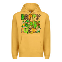 Mustard St. Patrick's Happy go lucky Premium Hoodie - OliviaCreatesArt
