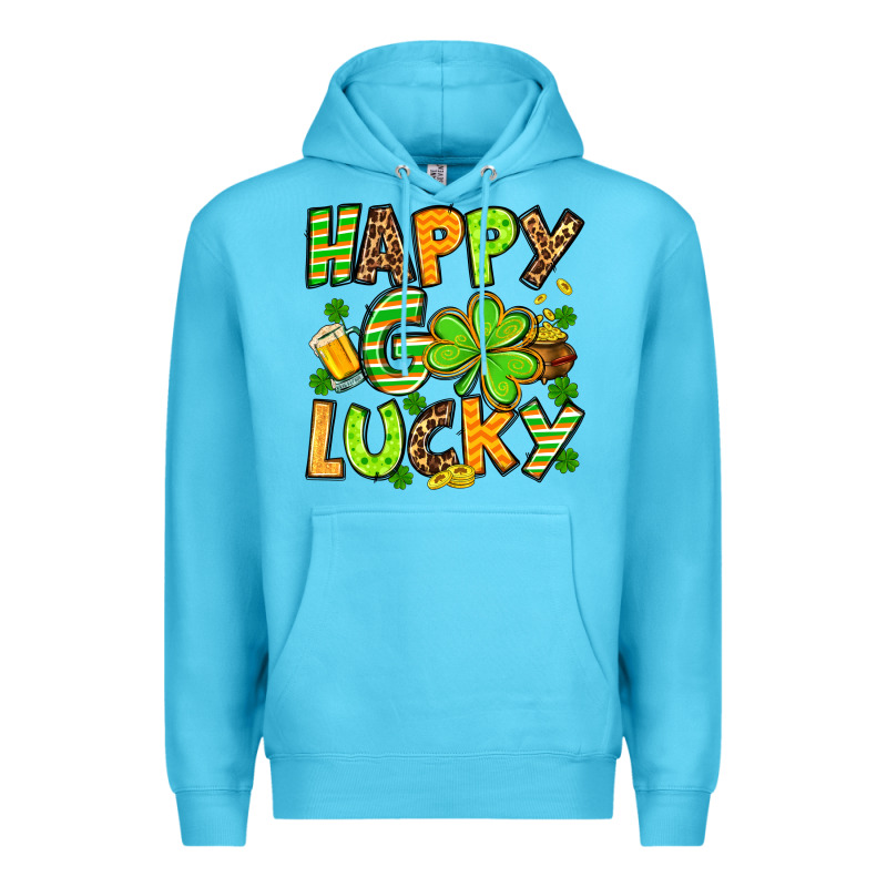 St. Patrick's Happy Go Lucky Premium Hoodie by OliviaCreatesArt | Teevron