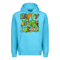 Ocean Blue St. Patrick's Happy go lucky Premium Hoodie - OliviaCreatesArt