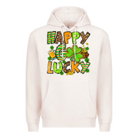 Pale Pink St. Patrick's Happy go lucky Premium Hoodie - OliviaCreatesArt